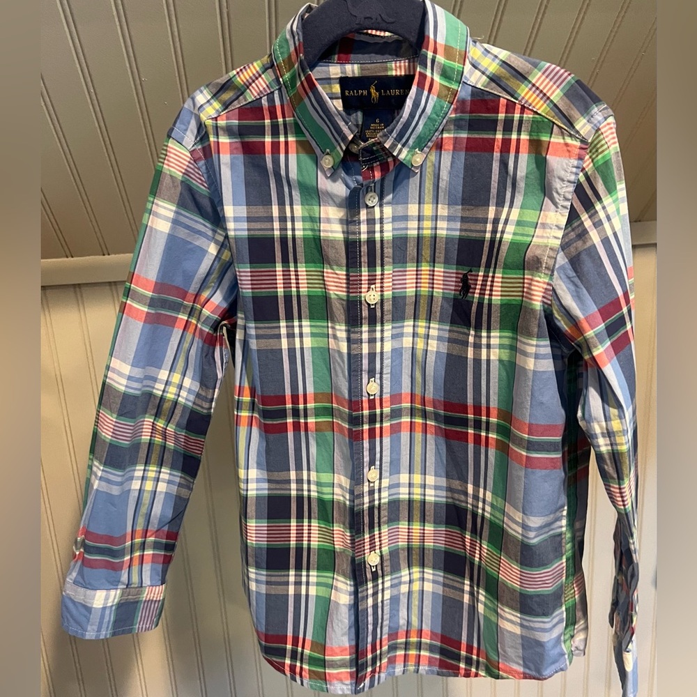 Ralph Lauren Kids Multicolor Plaid Button-Down Shirt, Size 6